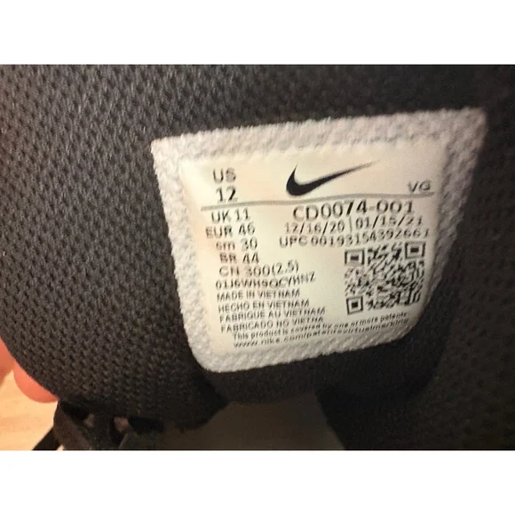 Nike Men's Vapor Edge Shark Football Cleats Black/White Mens 12 - Picture 3 of 5